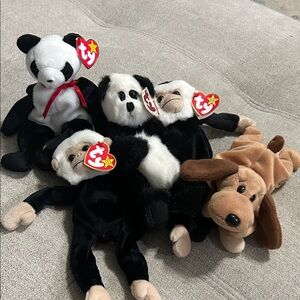Ty Plush Toy Collection - Black, White, Brown